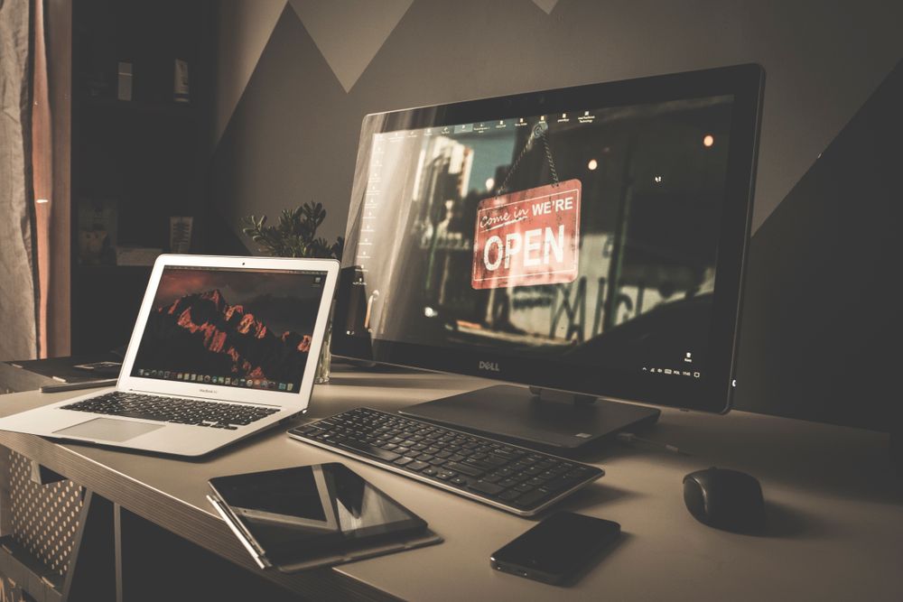 Developer desk workspace with monitor and keyboard for coding practice